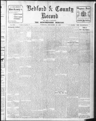 cover page of Bedford Record published on December 30, 1913