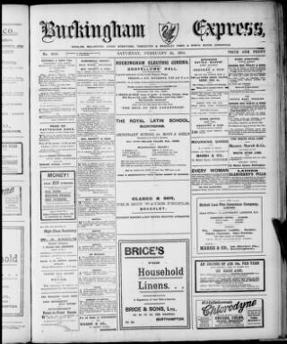 cover page of Buckingham Express published on February 28, 1914