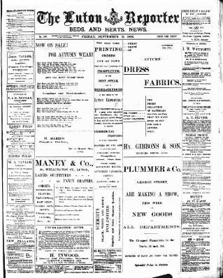 cover page of Luton Reporter published on September 18, 1896