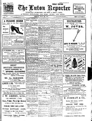 cover page of Luton Reporter published on May 29, 1908