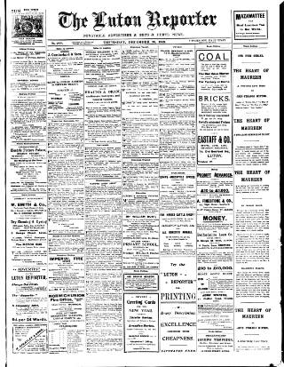 cover page of Luton Reporter published on December 30, 1909