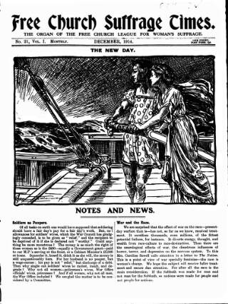 cover page of Free Church Suffrage Times published on December 1, 1914