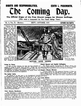 cover page of Free Church Suffrage Times published on September 15, 1917