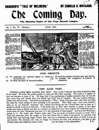 cover page of Free Church Suffrage Times published on July 15, 1919