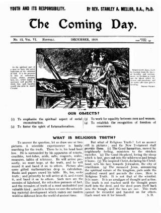cover page of Free Church Suffrage Times published on November 15, 1919