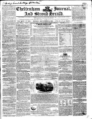 cover page of Cheltenham Journal and Gloucestershire Fashionable Weekly Gazette. published on September 18, 1848