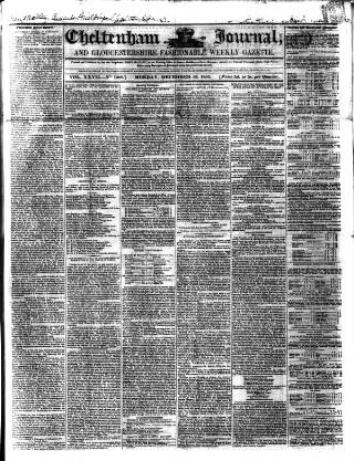 cover page of Cheltenham Journal and Gloucestershire Fashionable Weekly Gazette published on December 30, 1850