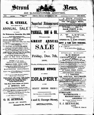 cover page of Stroud News and Gloucestershire Advertiser published on November 30, 1888