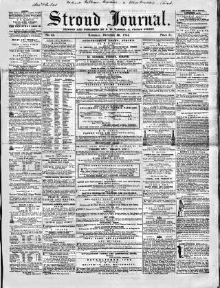 cover page of Stroud Journal published on December 30, 1854