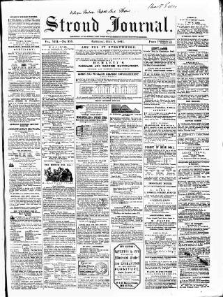 cover page of Stroud Journal published on July 6, 1861