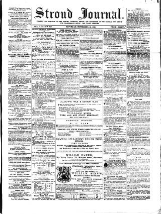 cover page of Stroud Journal published on September 18, 1869