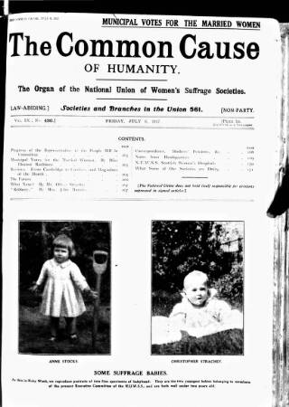 cover page of Common Cause published on July 6, 1917