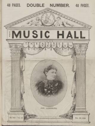 cover page of Music Hall and Theatre Review published on December 30, 1892