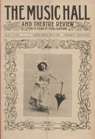 cover page of Music Hall and Theatre Review published on December 30, 1898