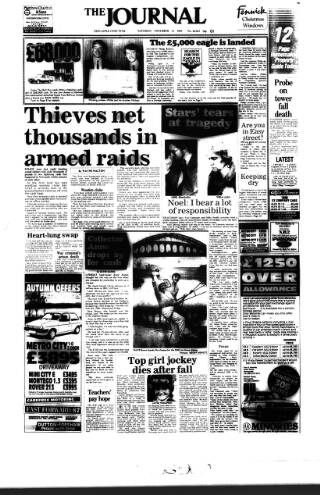 cover page of Newcastle Journal published on November 15, 1986