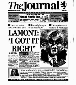 cover page of Newcastle Journal published on September 18, 1992