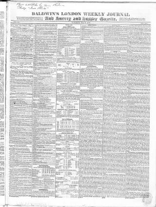 cover page of Baldwin's London Weekly Journal published on February 28, 1835