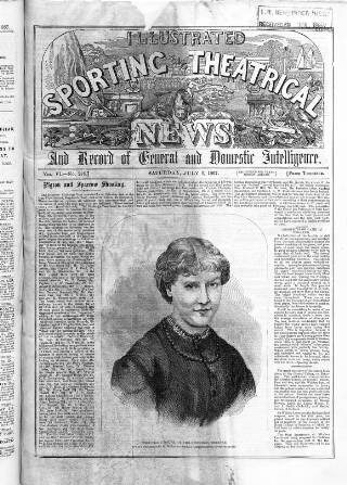 cover page of Illustrated Sporting News and Theatrical and Musical Review published on July 6, 1867