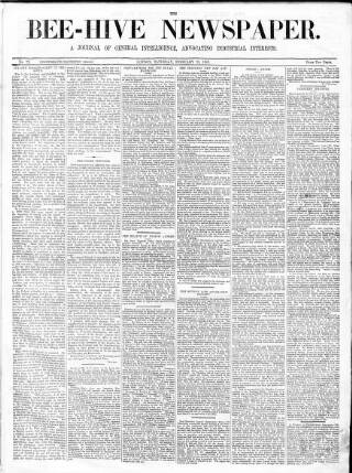 cover page of Bee-Hive published on February 28, 1863