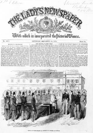 cover page of Lady's Newspaper and Pictorial Times published on December 30, 1854
