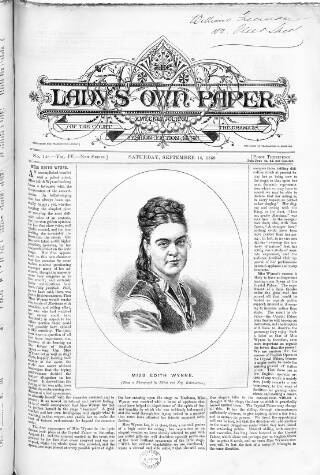 cover page of Lady's Own Paper published on September 18, 1869