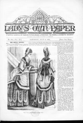 cover page of Lady's Own Paper published on July 6, 1872