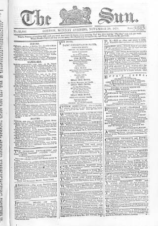 cover page of Sun (London) published on November 30, 1874