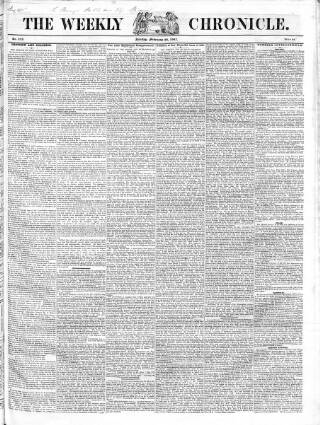 cover page of Weekly Chronicle (London) published on February 28, 1841