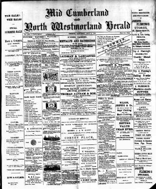 cover page of Cumberland & Westmorland Herald published on July 6, 1895