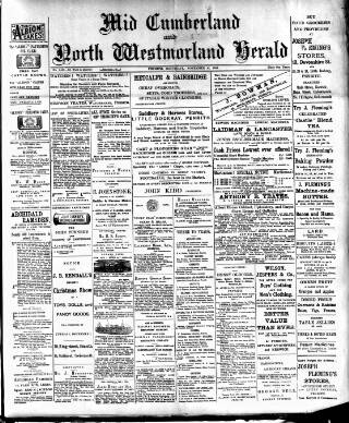 cover page of Cumberland & Westmorland Herald published on November 30, 1895