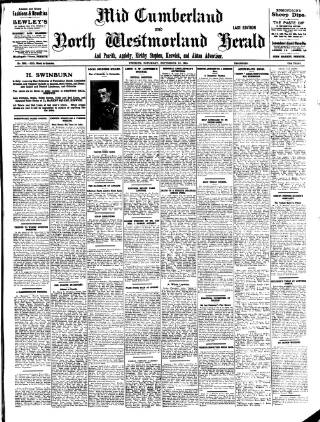 cover page of Cumberland & Westmorland Herald published on September 18, 1915