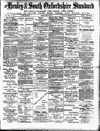 cover page of Henley & South Oxford Standard published on May 29, 1908
