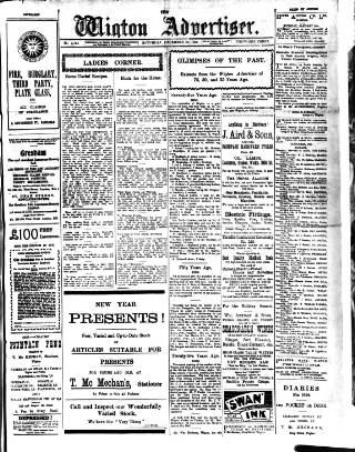 cover page of Wigton Advertiser published on December 30, 1933