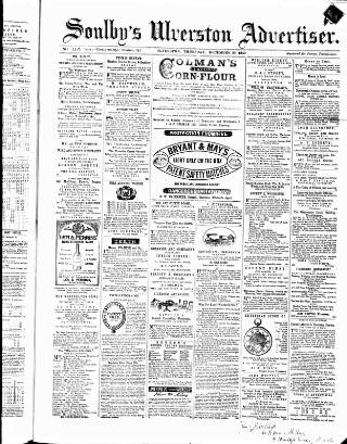 cover page of Soulby's Ulverston Advertiser and General Intelligencer published on December 30, 1869