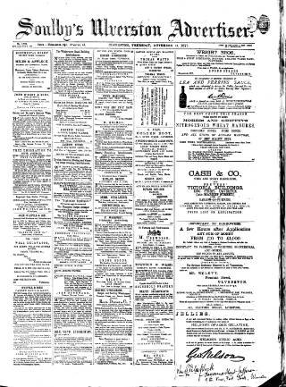 cover page of Soulby's Ulverston Advertiser and General Intelligencer published on November 15, 1877