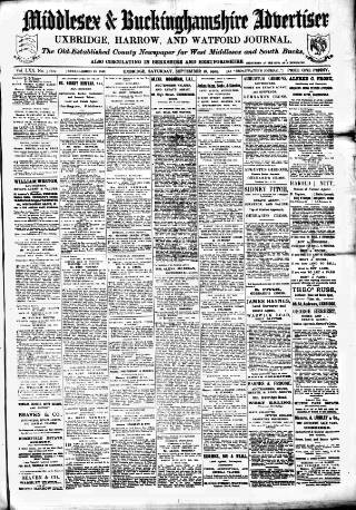cover page of Uxbridge & W. Drayton Gazette published on September 18, 1909