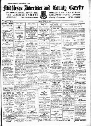 cover page of Uxbridge & W. Drayton Gazette published on May 29, 1931