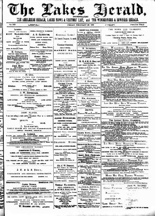 cover page of Lakes Herald published on February 28, 1896