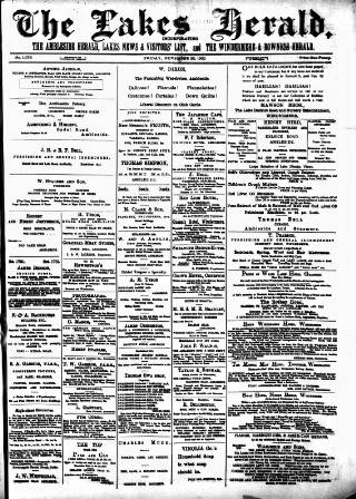 cover page of Lakes Herald published on November 30, 1900