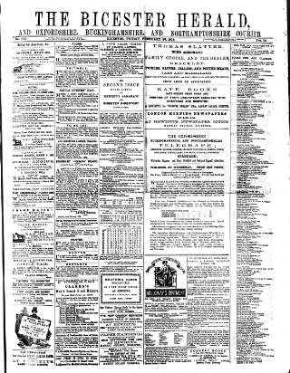 cover page of Bicester Herald published on February 28, 1873