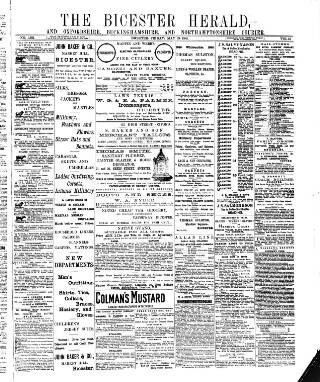 cover page of Bicester Herald published on May 29, 1885