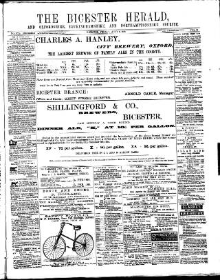 cover page of Bicester Herald published on July 6, 1888