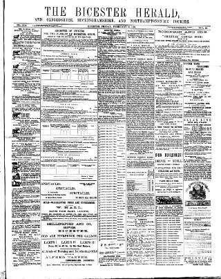 cover page of Bicester Herald published on February 28, 1890
