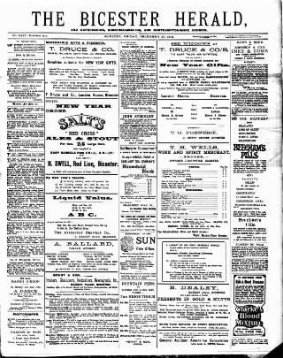 cover page of Bicester Herald published on December 30, 1910