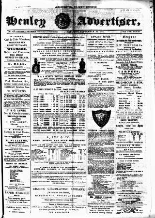 cover page of Henley Advertiser published on September 18, 1875