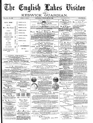cover page of English Lakes Visitor published on February 28, 1880