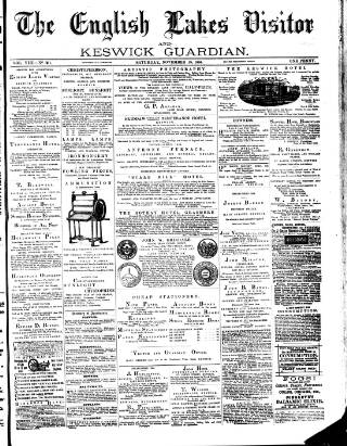 cover page of English Lakes Visitor published on November 15, 1884