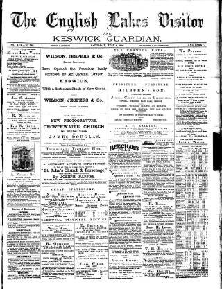 cover page of English Lakes Visitor published on July 6, 1895