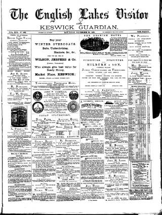 cover page of English Lakes Visitor published on November 30, 1895