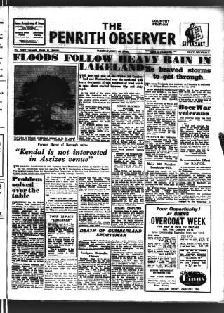 cover page of Penrith Observer published on November 15, 1949